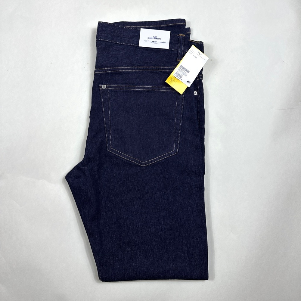 NEW H&M Men’s Slim Jeans Dark Blue Denim